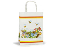 Darčeková taška - včielky a kvety, papierová