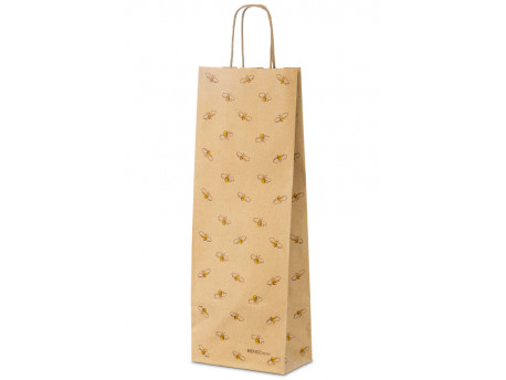 Darčeková taška na medovinu - včielky, papierová