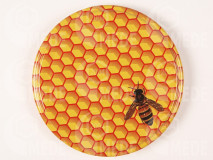 Viečko oranž+plást+včela 66mm plechové